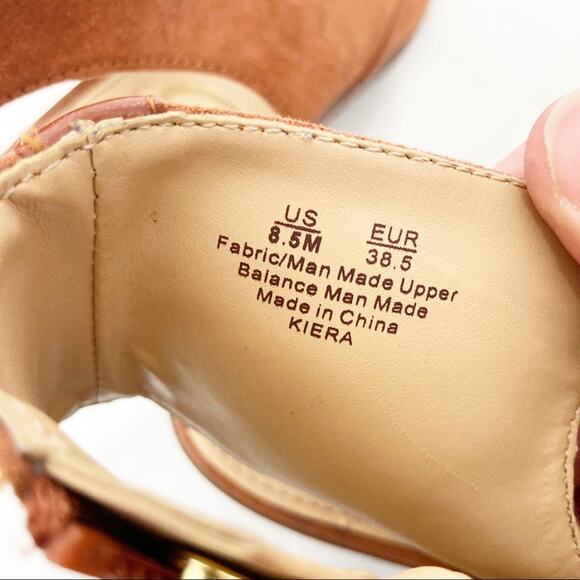 Circus by Sam Edelman Cognac Brown Kiera Strappy Lace Up Heels Sz 8.5 - Picture 7 of 8